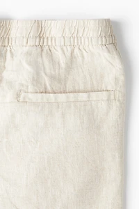 Regular Fit Linen-Blend Shorts