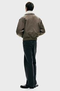 Loose-Fit Nylon Bomber Jacket