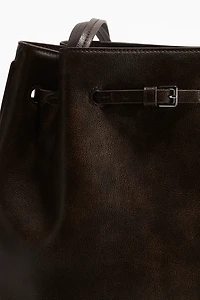 Belt-Detail Coated Shopper