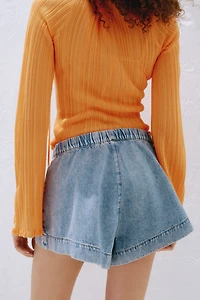 Denim Pull-On Shorts