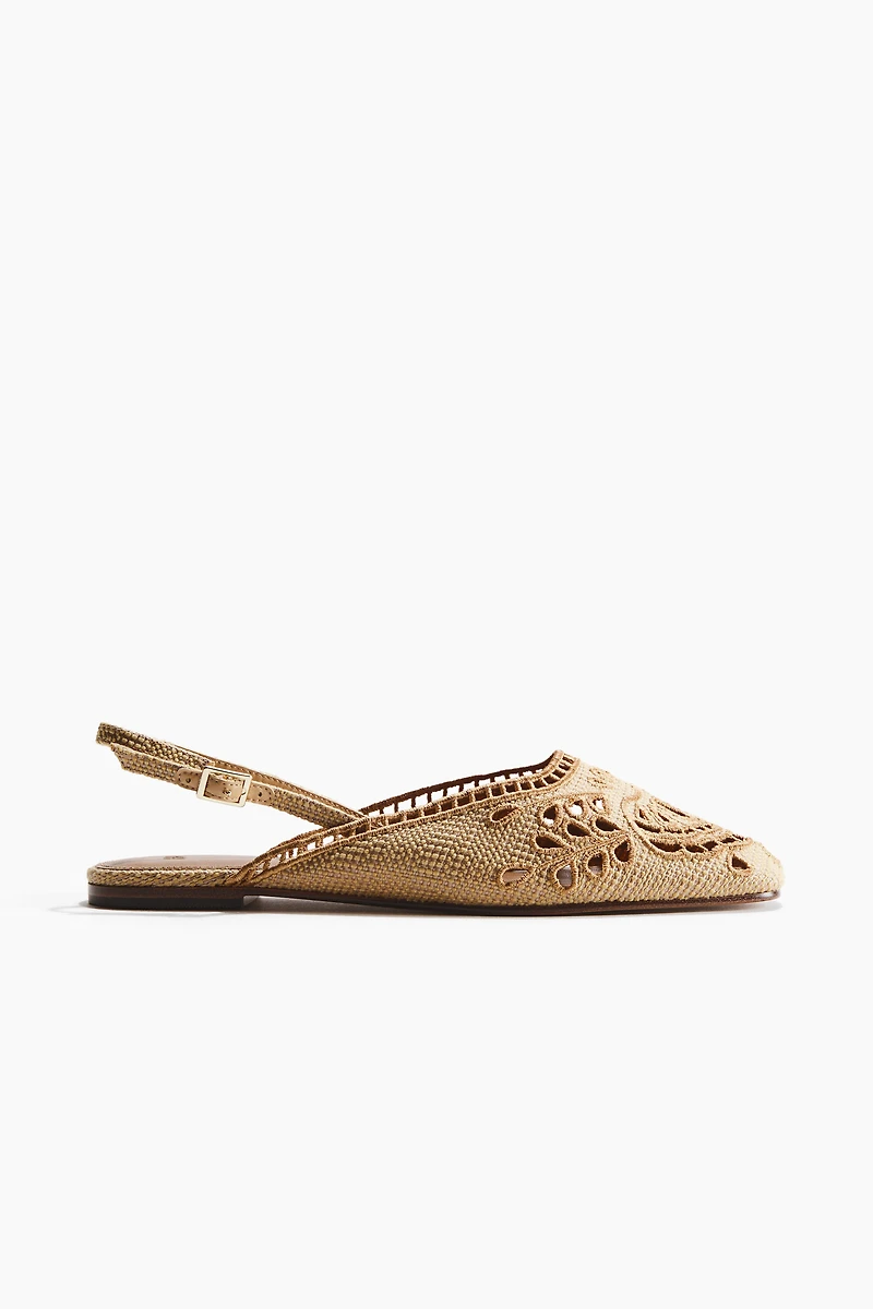 Eyelet-Embroidered Slingbacks