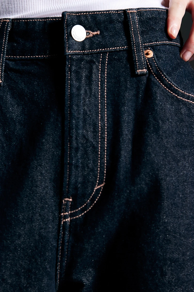 High Rise Barrel Leg Jeans