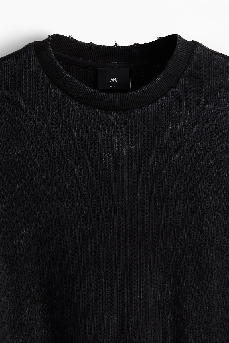 Boxy Fit Pointelle Jersey T-shirt