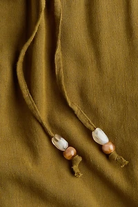Linen-Blend Drawstring Pants