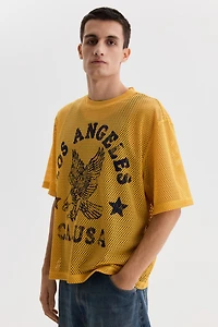 Oversized Printed Mesh T-Shirt