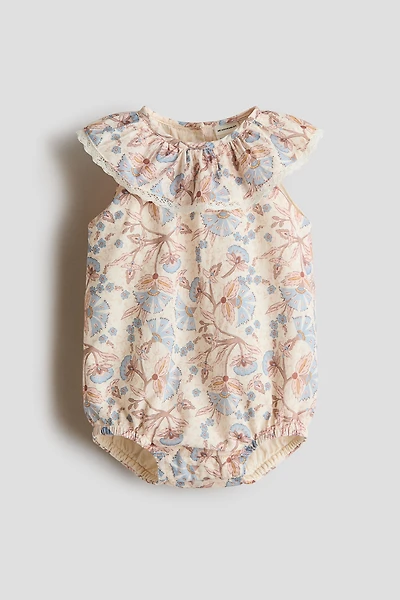 Eyelet-Embroidered Romper Suit