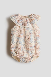 Eyelet-Embroidered Romper Suit