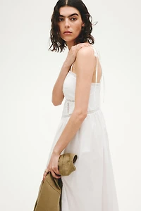 Robe en coton avec bretelles à nouer