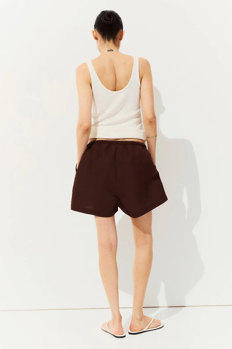 MAMA Before & After Linen-Blend Shorts