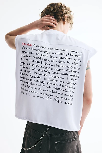 Boxy Oversized Printed Sleeveless T-Shirt