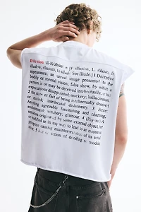 Boxy Oversized Printed Sleeveless T-Shirt