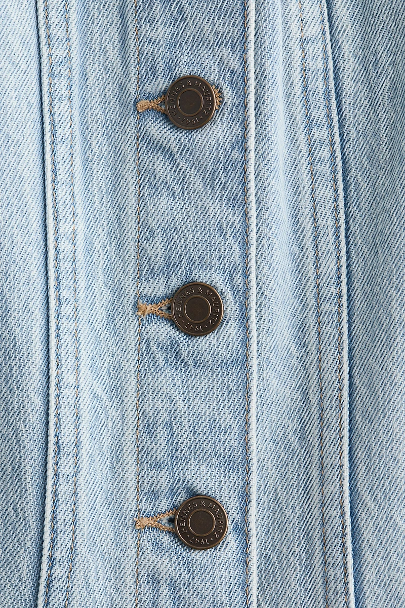 Button-Front Denim Top