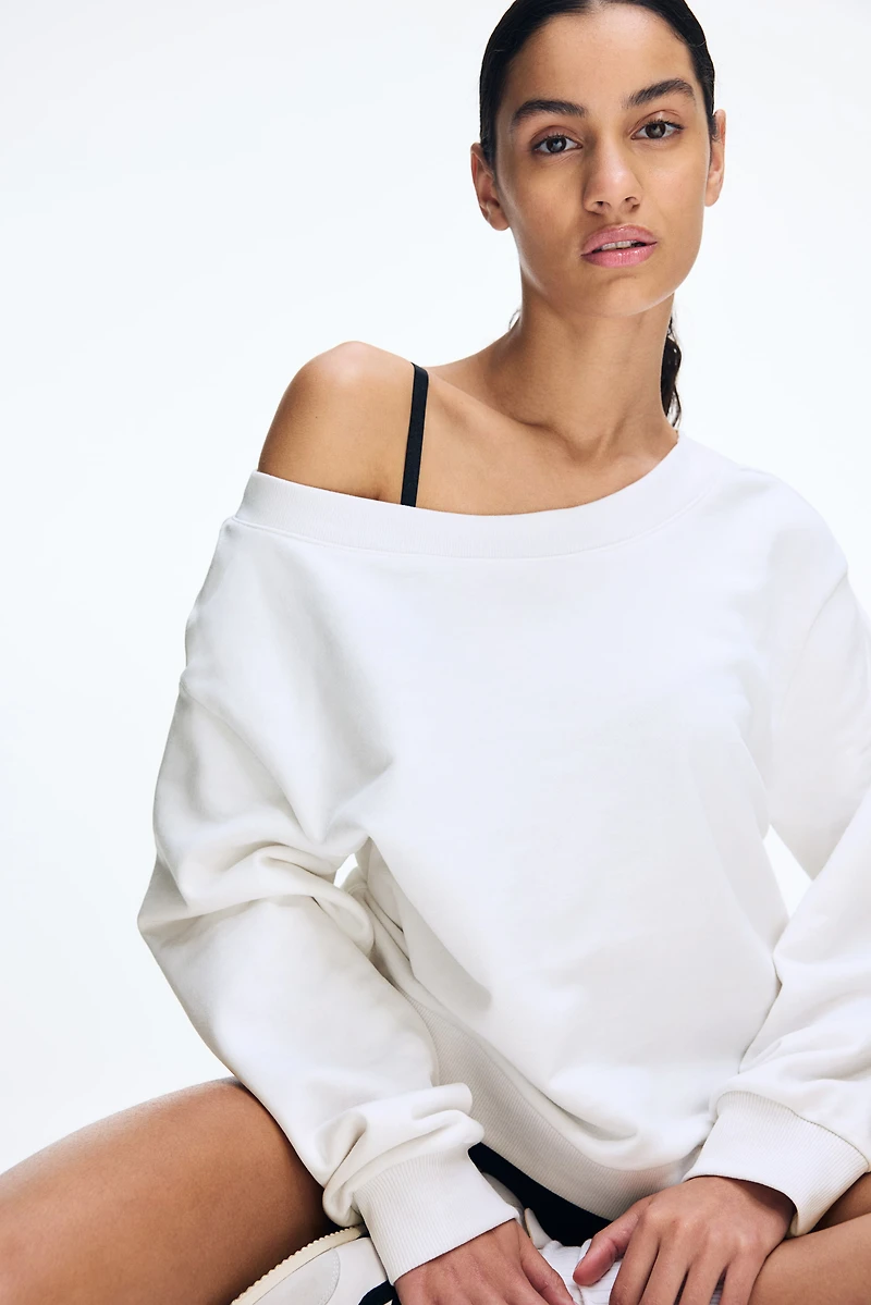 Off-the-Shoulder Sweatshirt
