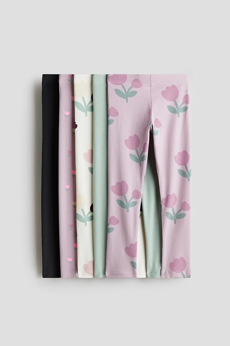Lot de 5 leggings en coton