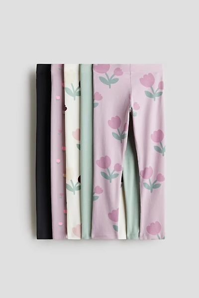 Lot de 5 leggings en coton