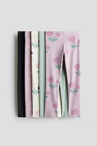 Lot de 5 leggings en coton
