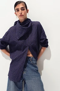 Seersucker Shirt with Scarf