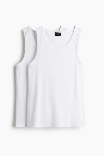 2-pack Slim Fit Ribbed Tank Tops