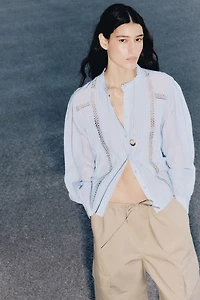 Lace-Inset Blouse