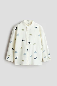 Cotton Band Collar Shirt