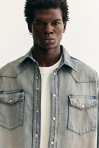 Oversized-Fit Denim Shirt