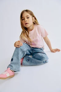 Wide-Leg Jeans with Motif
