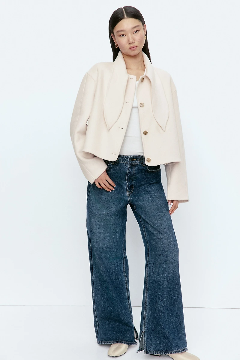 Veste faite main en laine mélangée