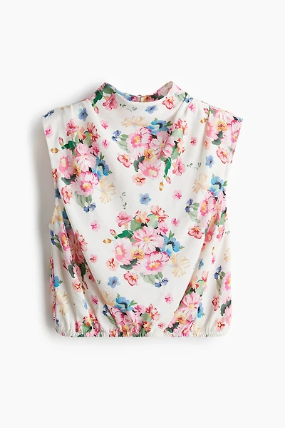 Blouse sans manches en crêpe