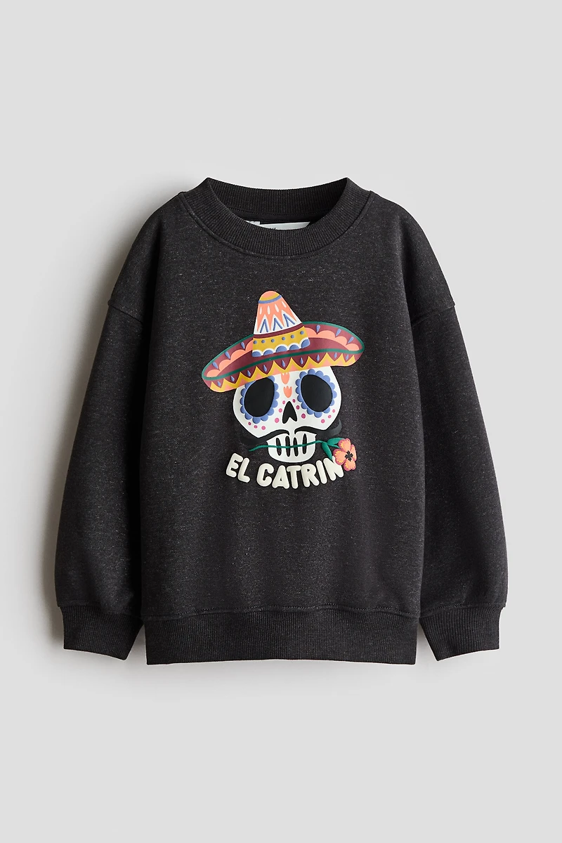 Sweatshirt with Printed Motif