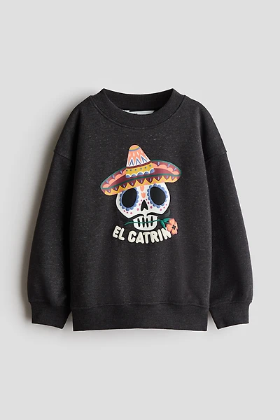 Sweatshirt with Printed Motif