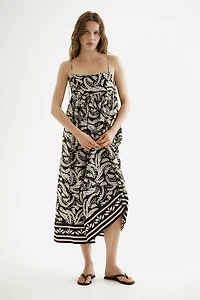 Tie-Shoulder-Strap Midi Dress