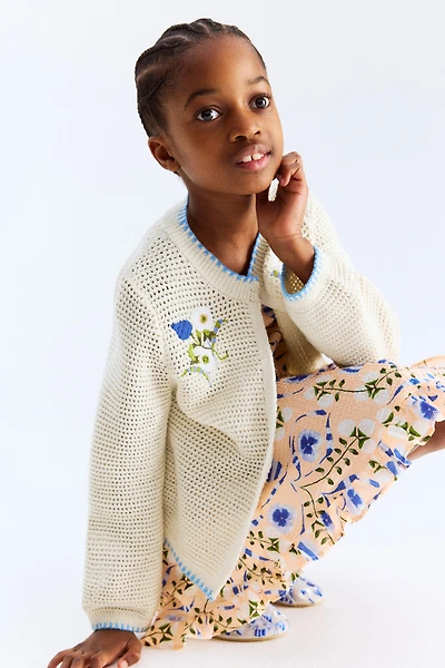 Crochet-Look Cardigan