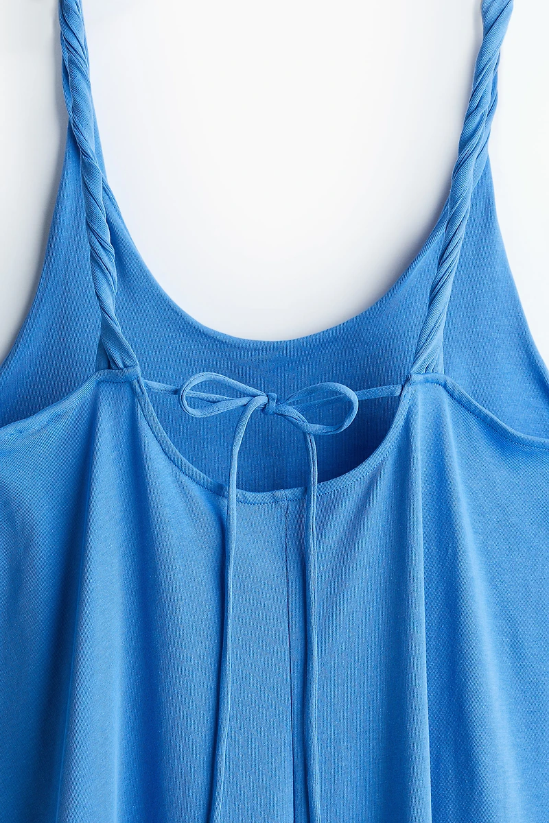 Jersey Dress with Twisted Shoulder Straps