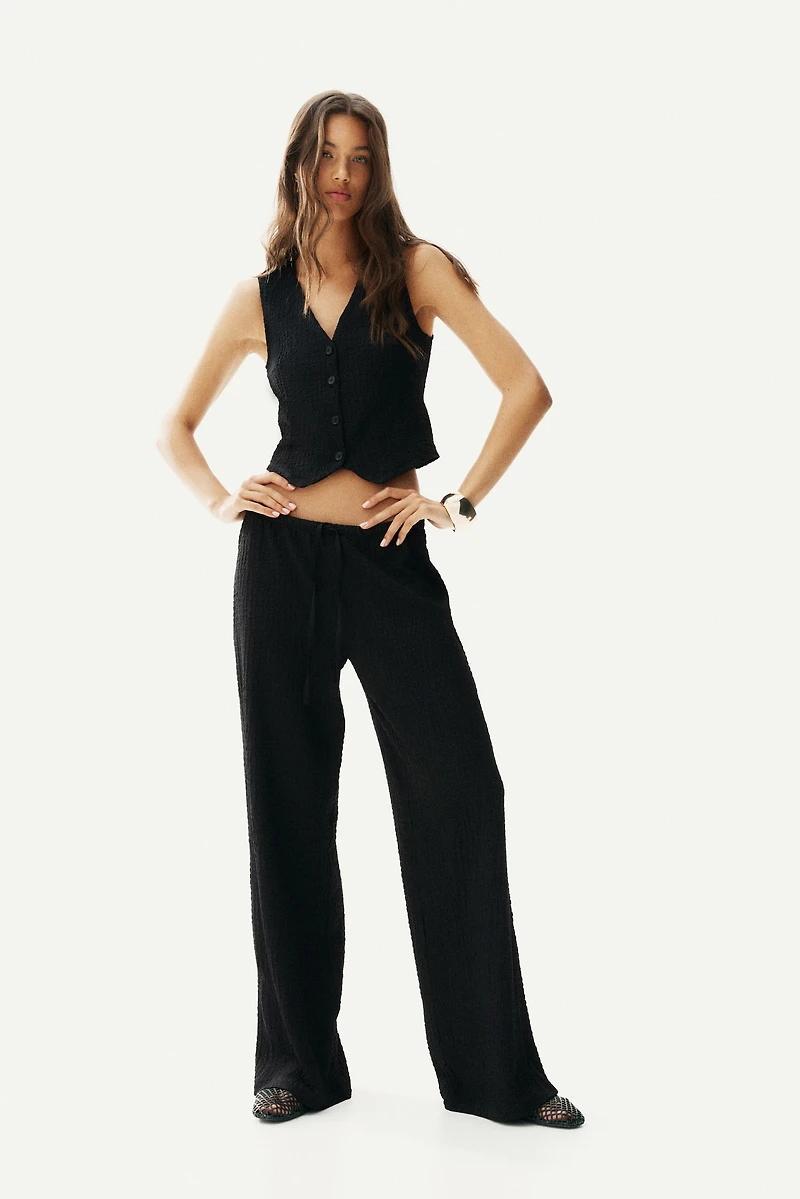 Crinkled Drawstring Pants