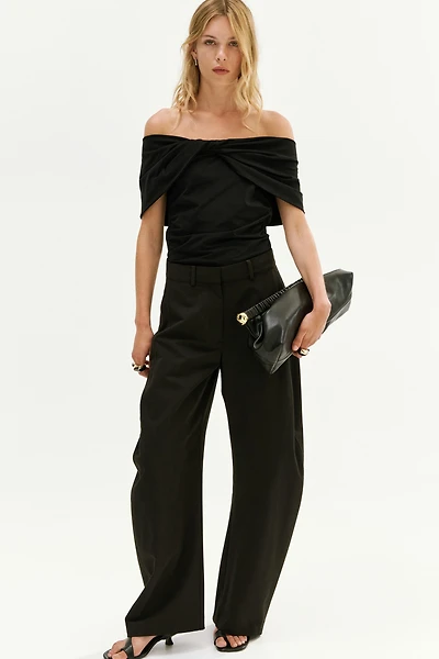 Twist-Detail Off-the-Shoulder Top