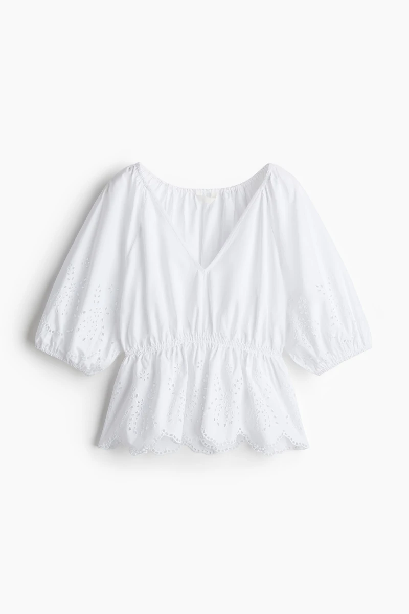 Blouse avec broderie anglaise