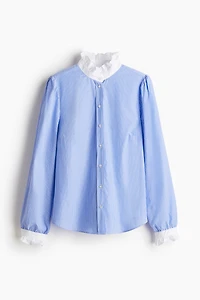 Blouse with Ruffled Collar