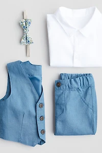 4-Piece Linen-Blend Dressy Set