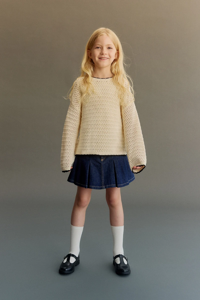 Open-Knit Cotton Sweater