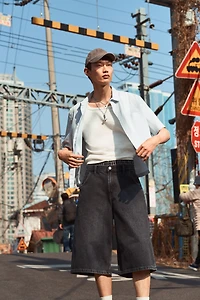 Super-Baggy Denim Shorts