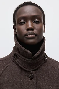 Manteau ample en laine mélangée