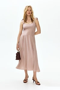 MAMA Nursing Dress with Tie-Top Shoulder Straps