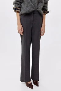 Straight-Leg Creased Pants