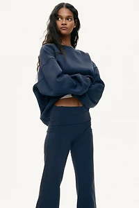 Foldover-Waist Cotton Pants