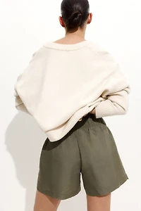 MAMA Linen-Blend Shorts