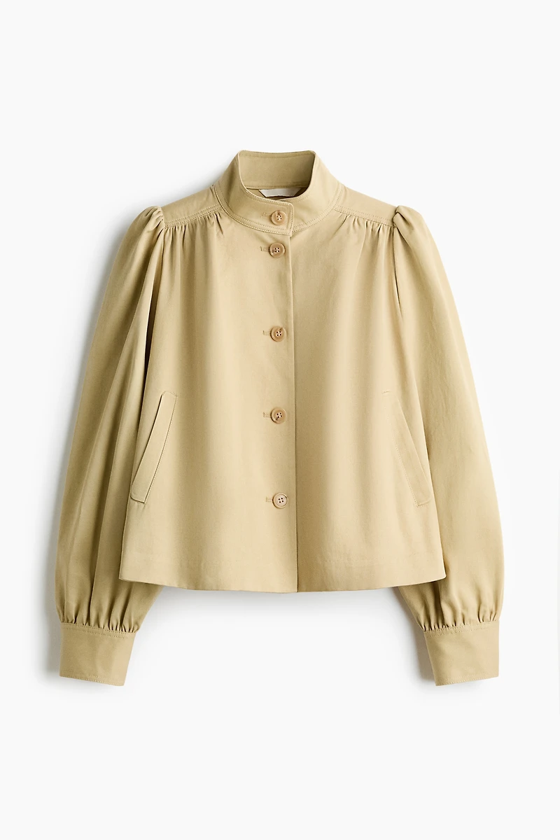 Puff-Sleeved Twill Jacket