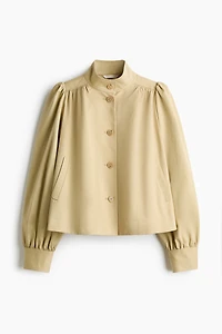Puff-Sleeved Twill Jacket