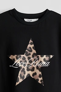 Oversized T-shirt with Printed Motif