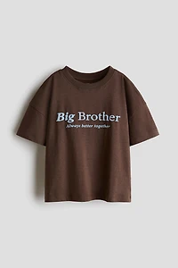 Cotton T-Shirt with Printed Motif