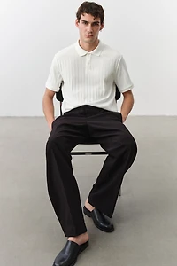 Slim-Fit Textured Jersey Polo Shirt